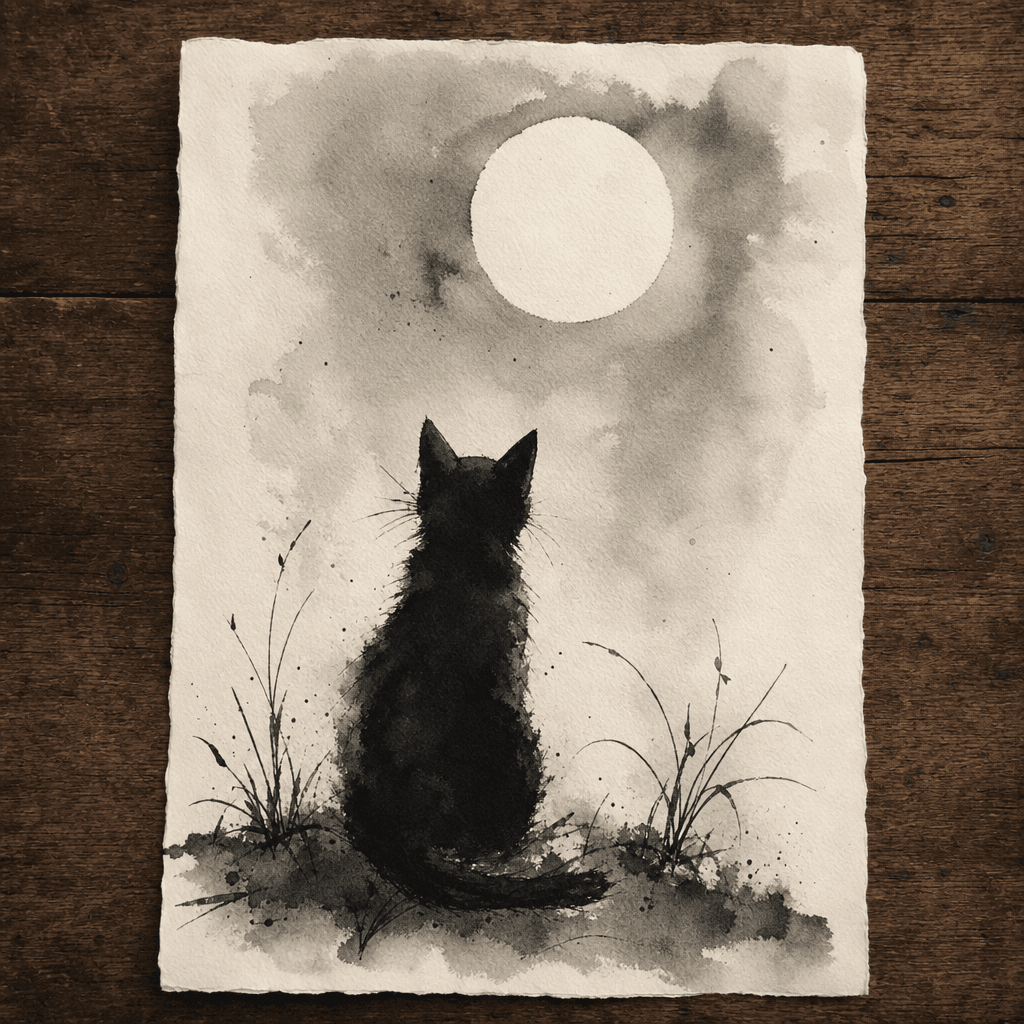 Ink cat painting 7