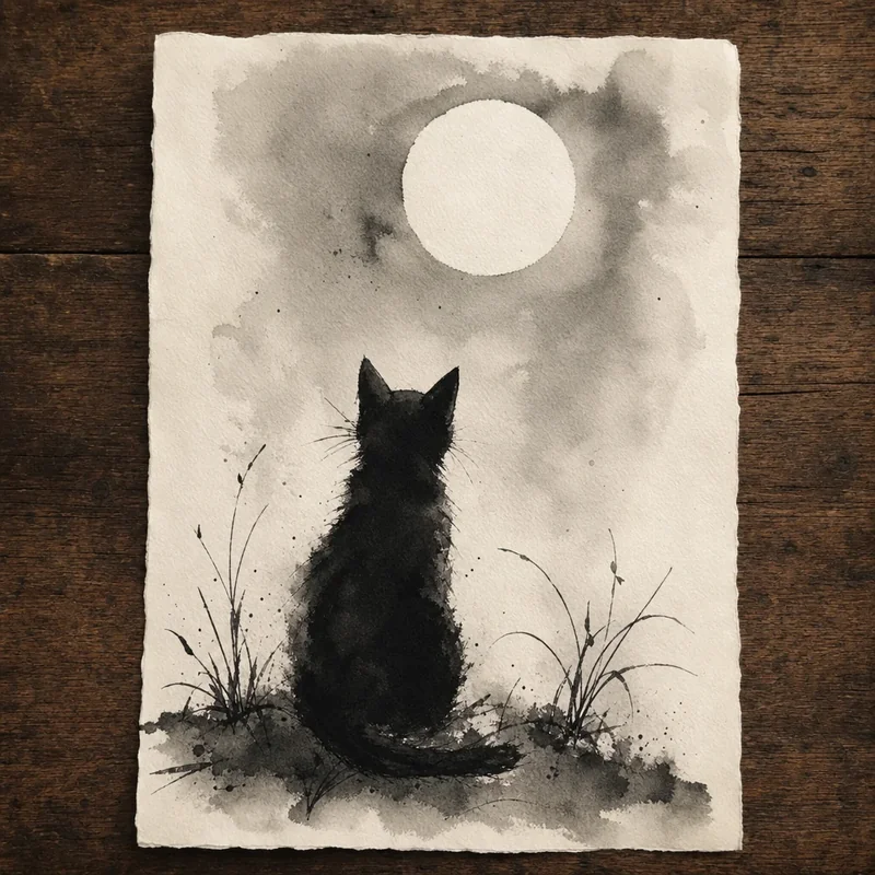 Ink cat painting 7