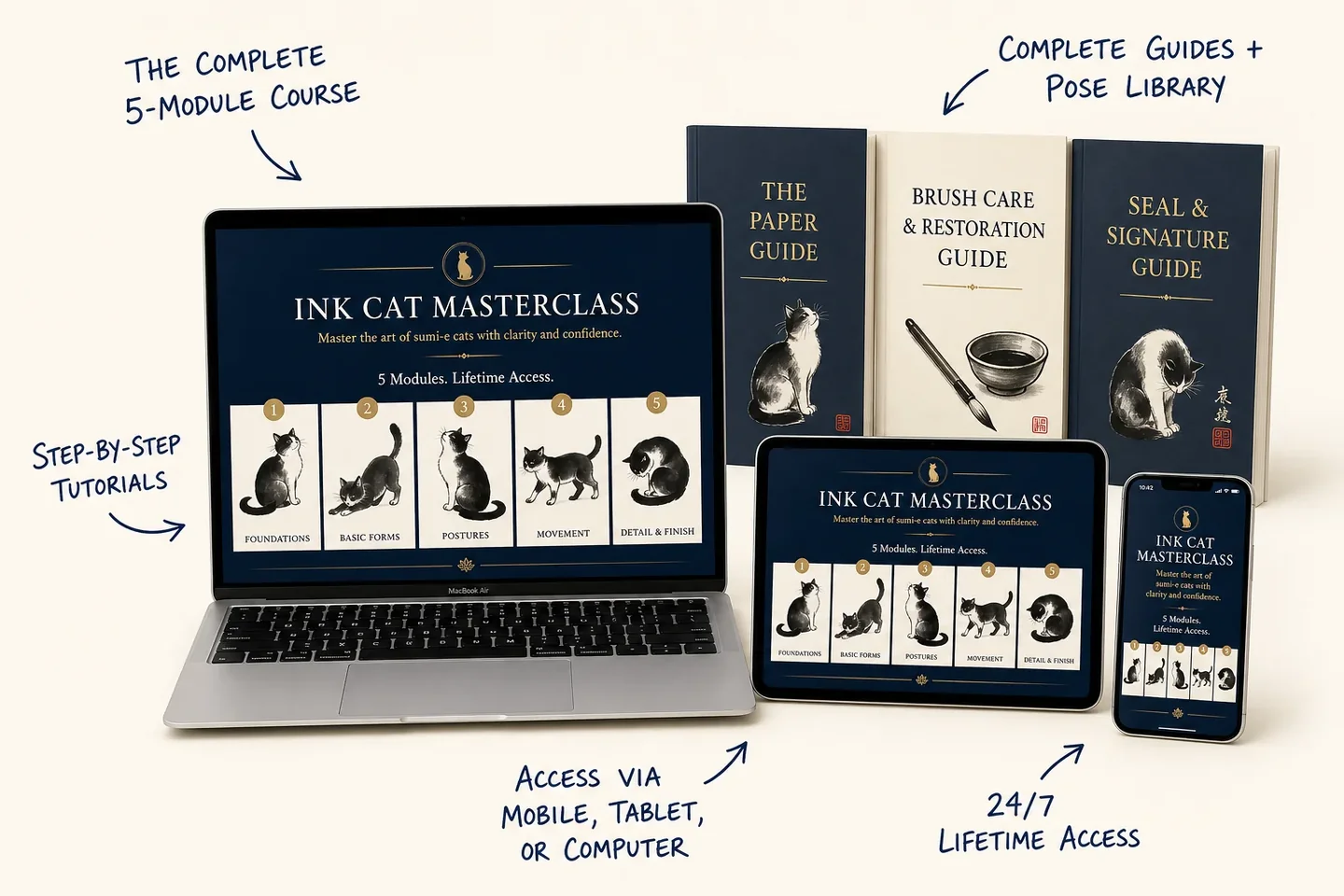 Everything included in the Ink Cat Masterclass